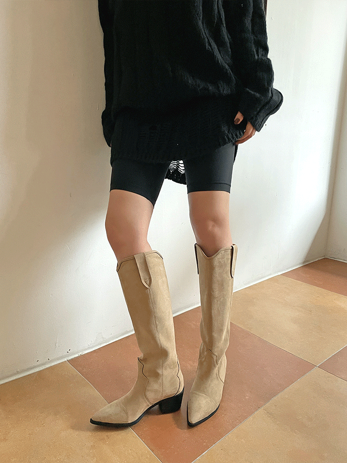 Suede western long boots – mareri