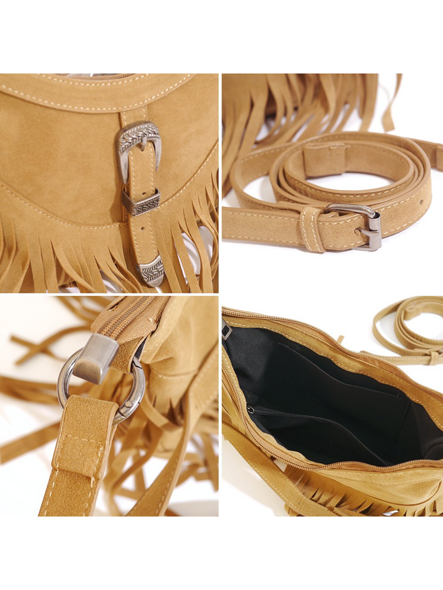 Tassel suede bag