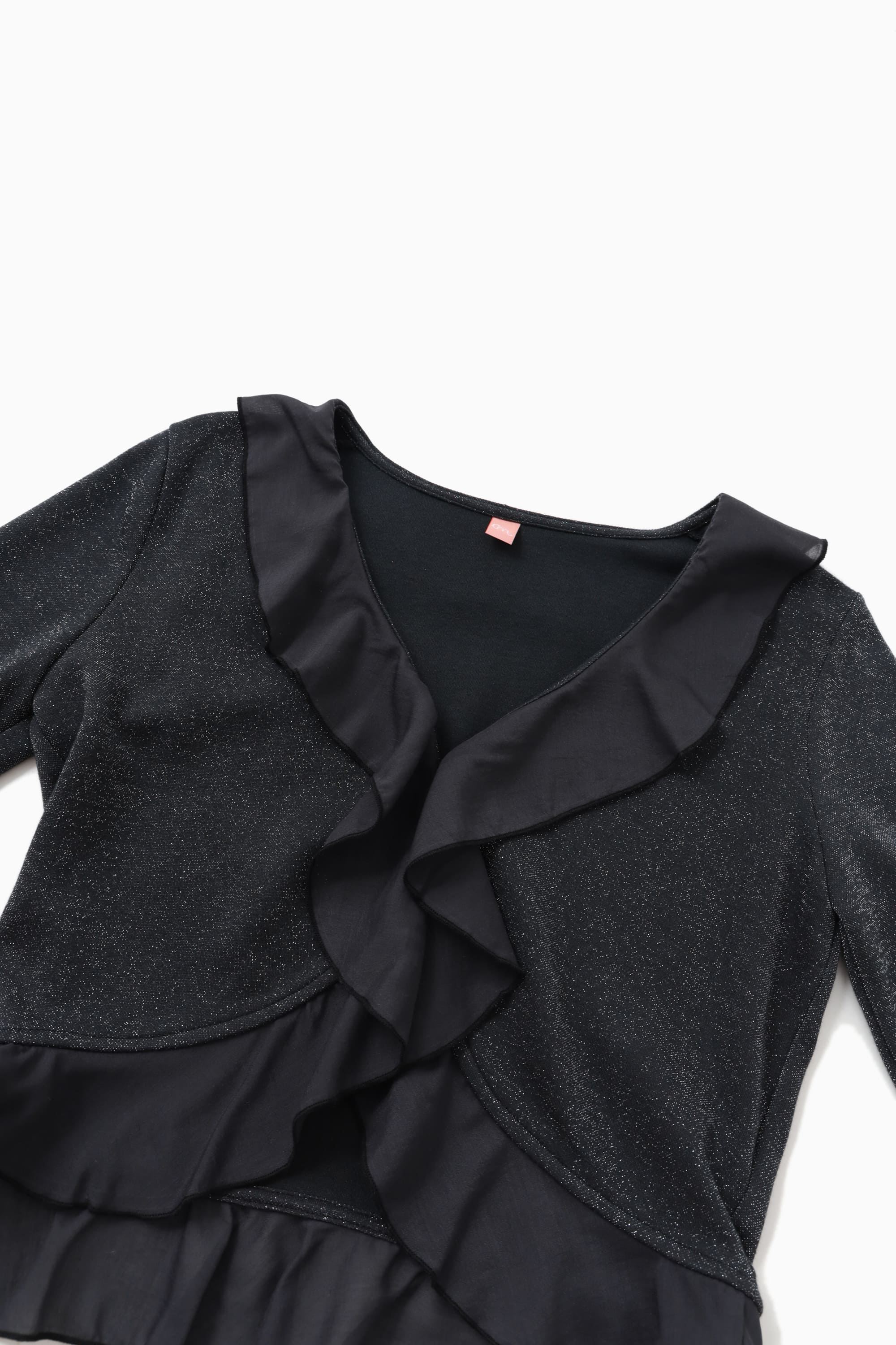 Glitter ruffle cardigan (Black)