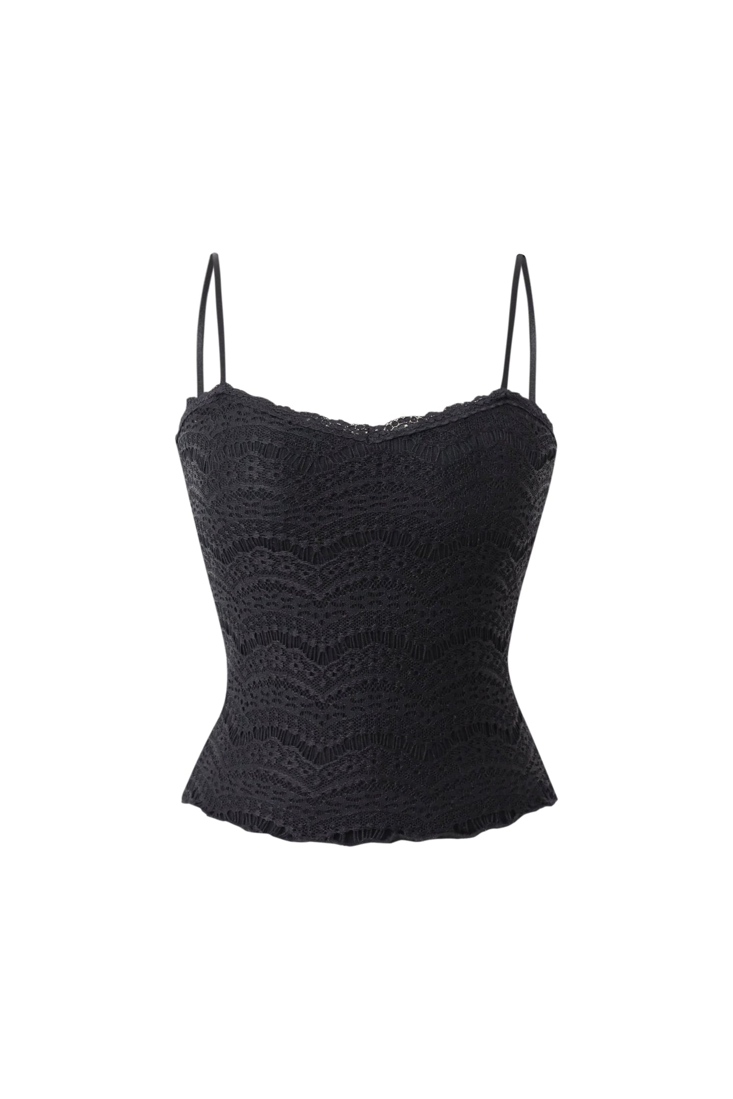 Colouring lace cap sleeveless (Black)