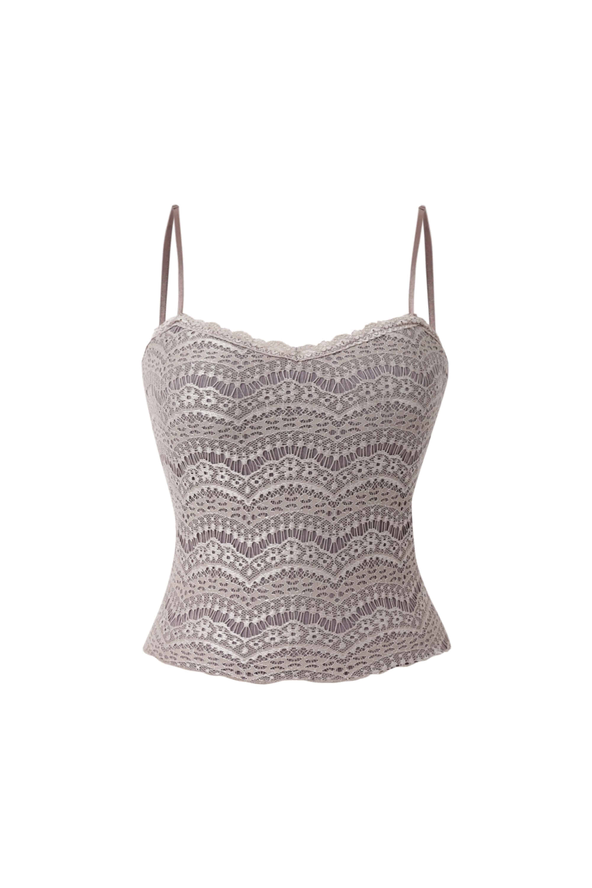 Colouring lace cap sleeveless (Purple gray)