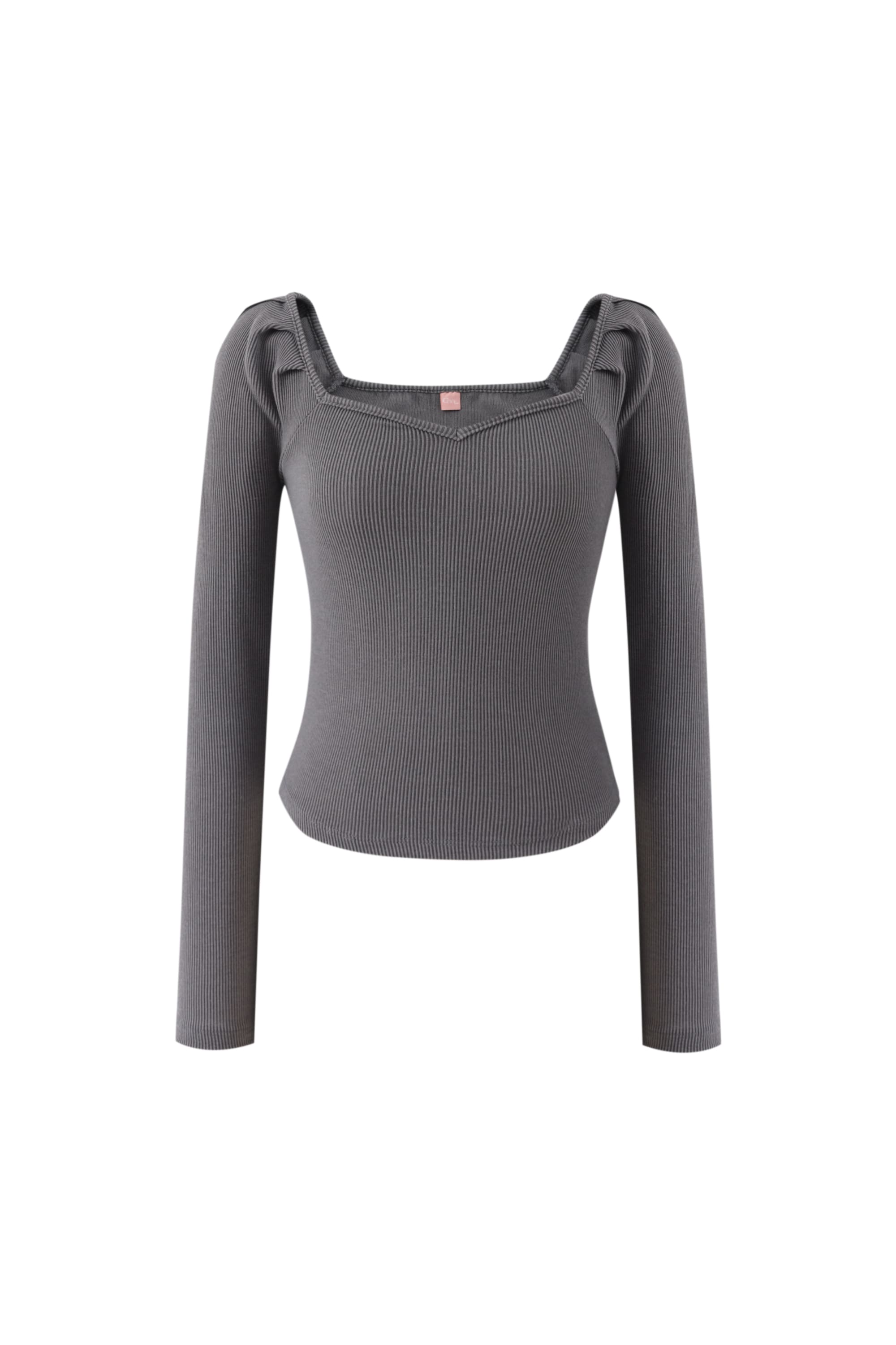 Heart neck golgi long sleeve (Charcoal)