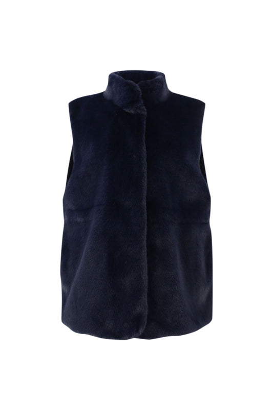 Eco soft fur vest (Night navy)