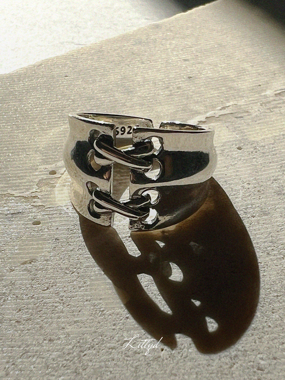 Belt design silver ring (SILVER92.5)