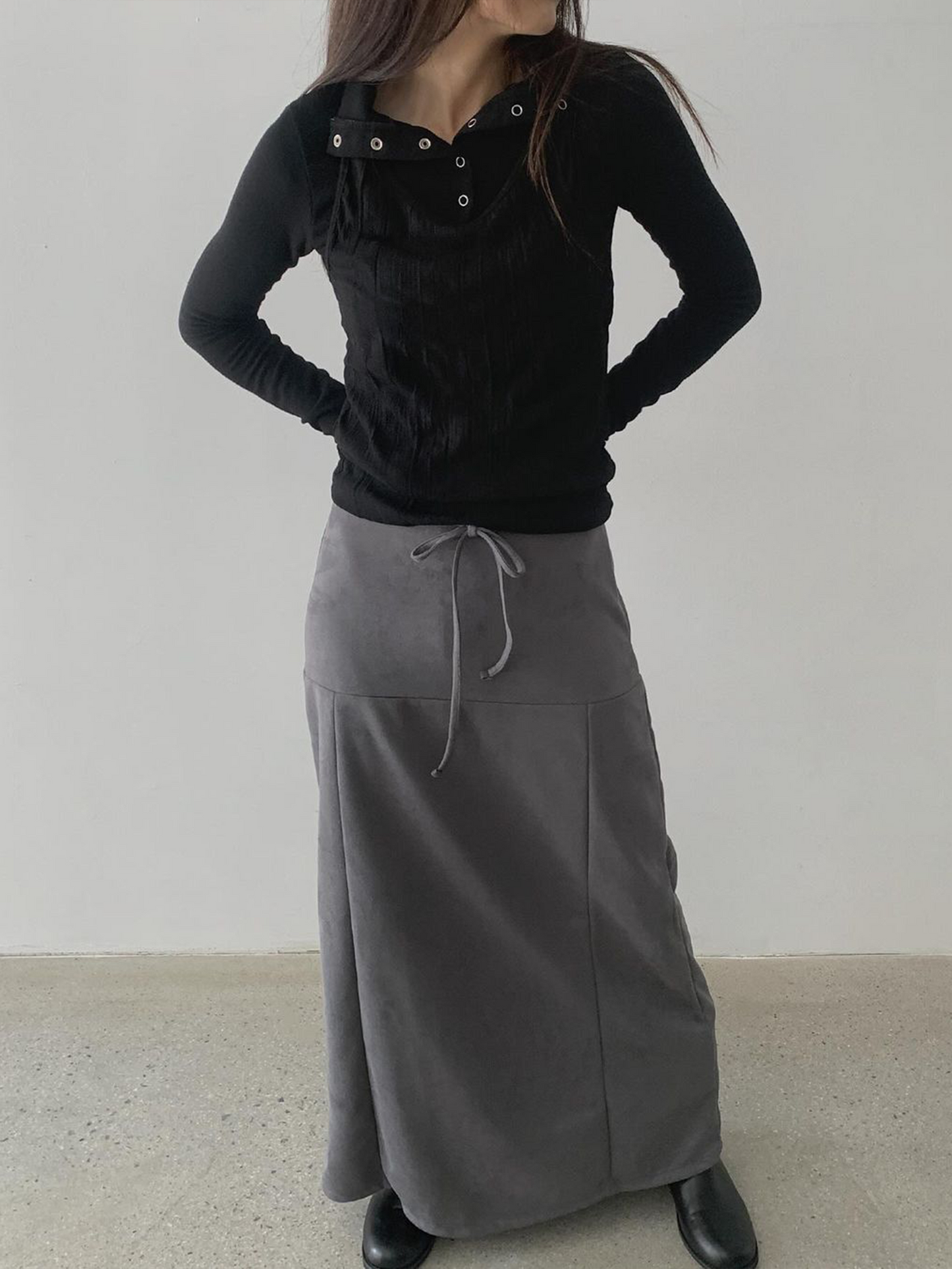 Like suede maxi skirt