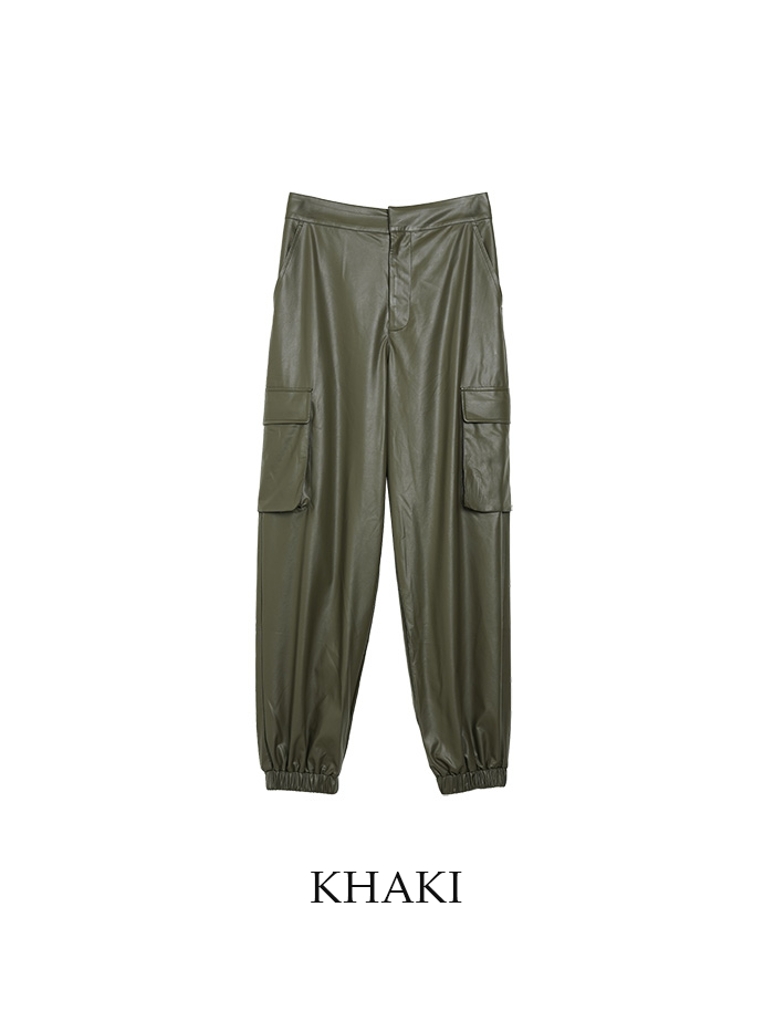 Leather jogger pants