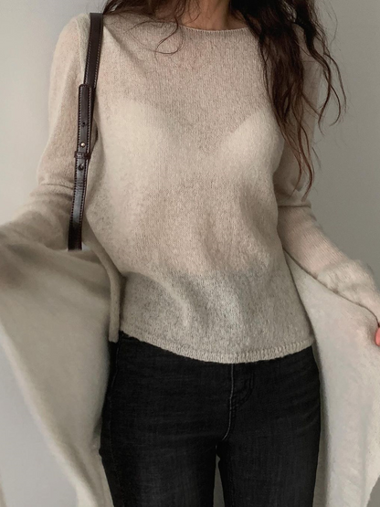 Alpaca boat neck knit