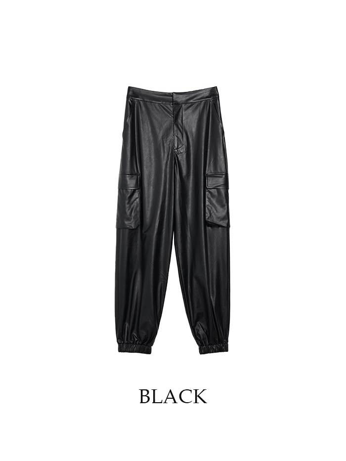 Leather jogger pants