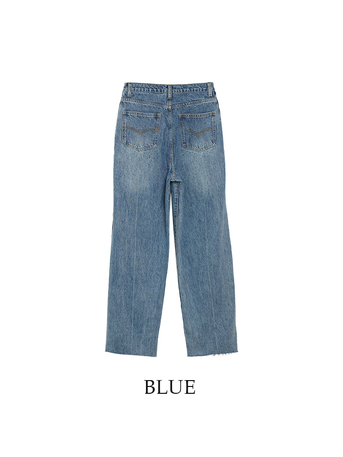 Side line waist banding denim