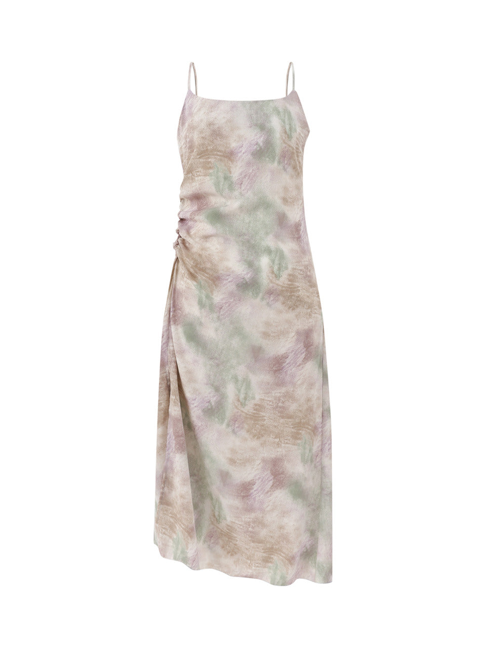 Watercolor shirring sleeveless dress (Mix ivory)