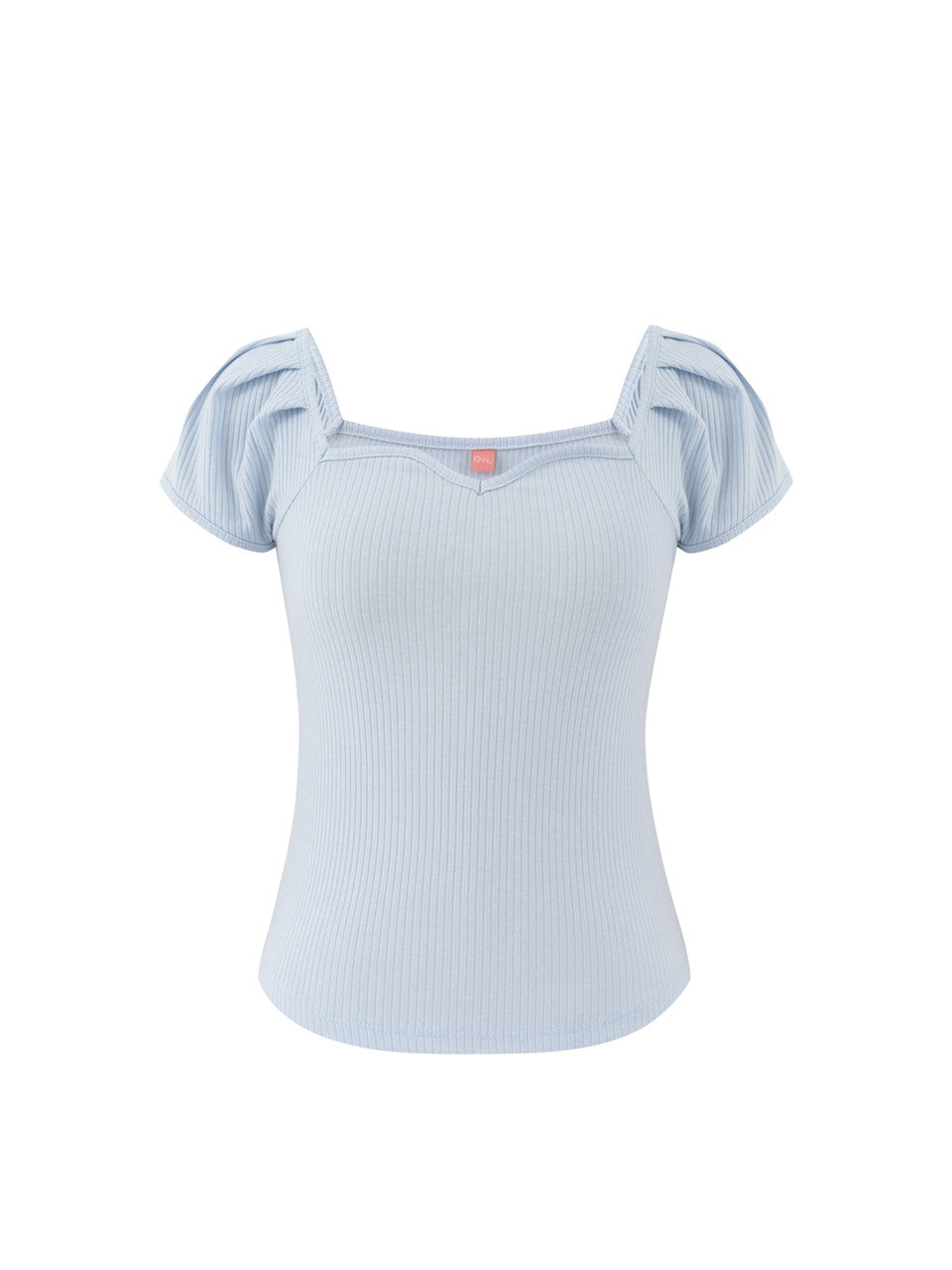 Heart neck golgi top (Sky-blue)