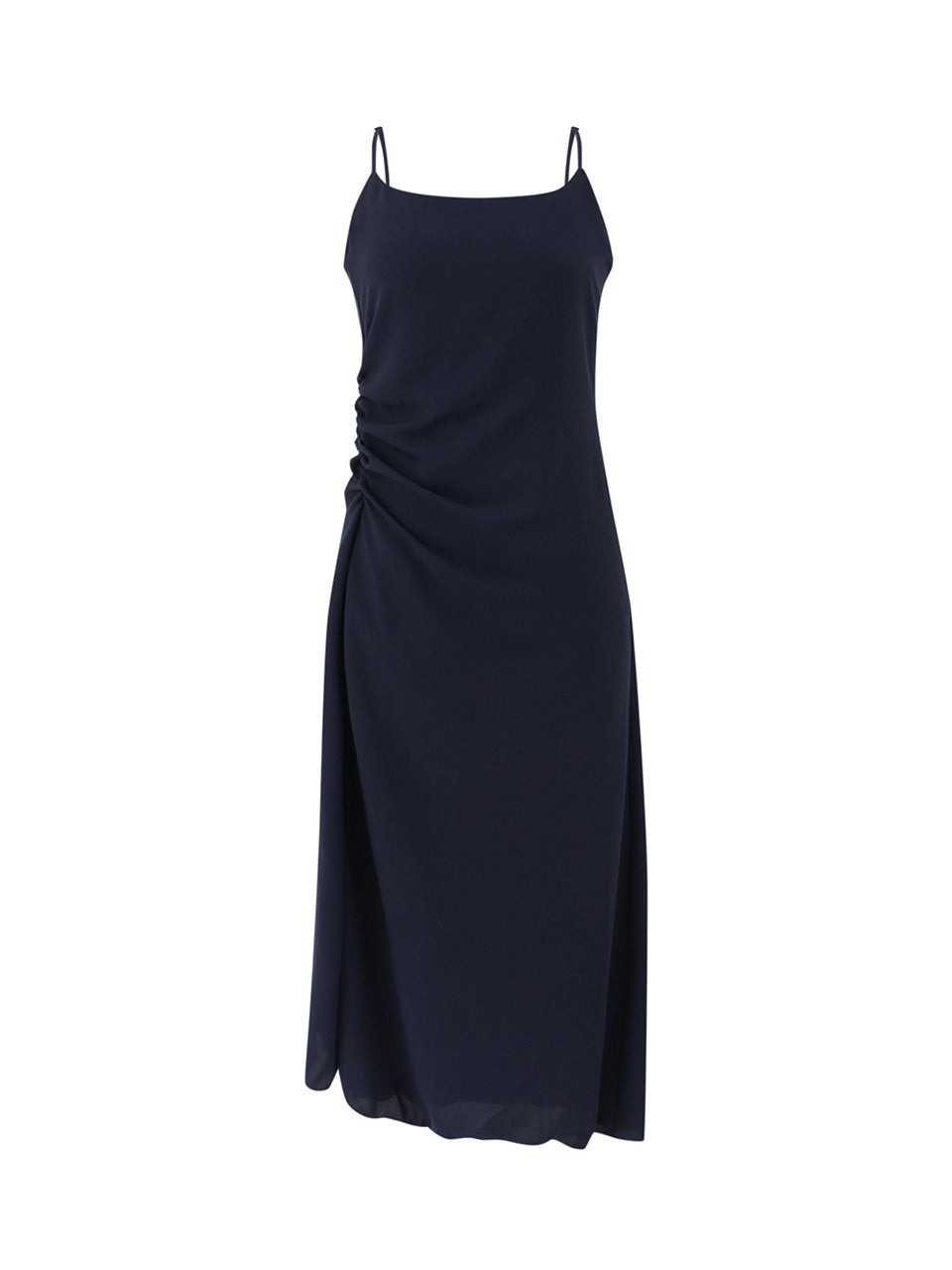 Watercolor shirring sleeveless dress (Cool navy)